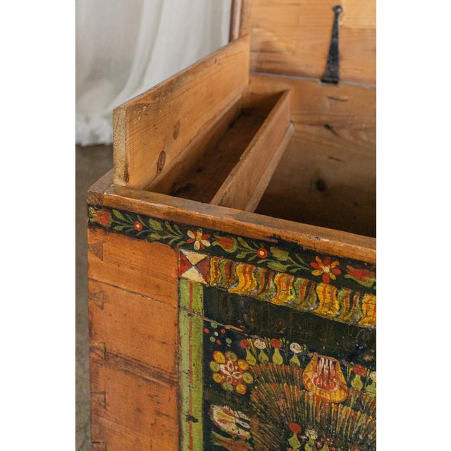 Late 19th Century Antique Hand Painted Chest in Warm Ochre, Dated 1896 For Sale - Image 5 of 7