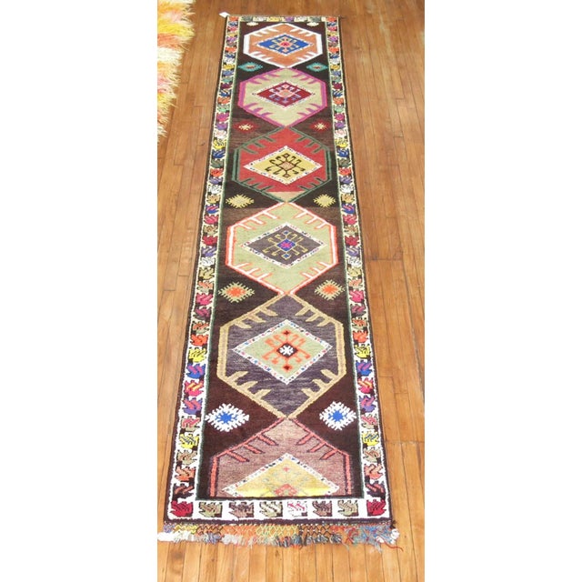 Vintage Bohemian Turkish Runner - 2'9" x 13'6" For Sale In New York - Image 6 of 9