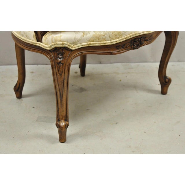 Beige Vintage Heritage French Country Louis XV Style Cane Back Fauteuil Arm Chair For Sale - Image 8 of 10