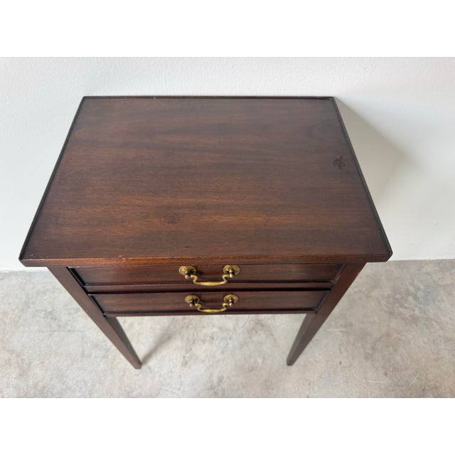 Wood Vintage Henkel Harris Two-Drawer Small Nightstand / Side Table For Sale - Image 7 of 12