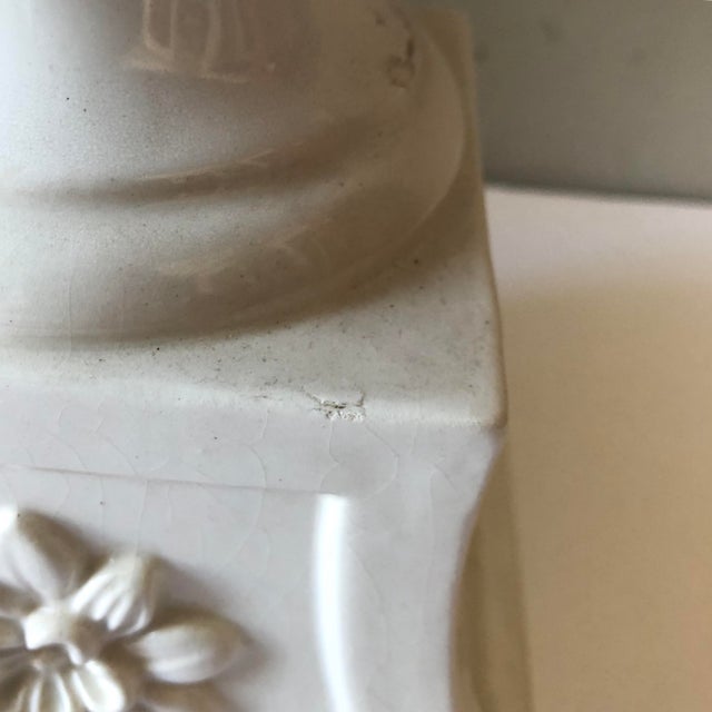 White Vintage White Italian Pottery Swan Urn Centerpiece For Sale - Image 8 of 9