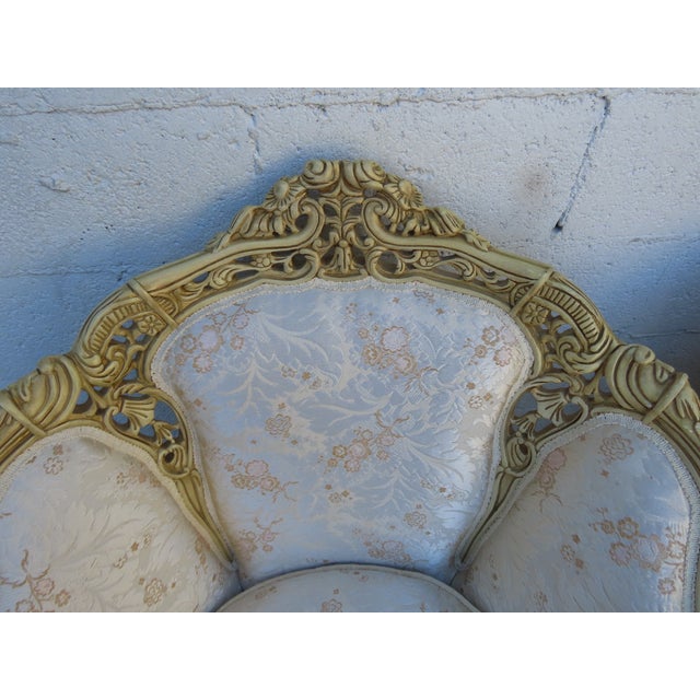 French Heavy Carved Side Lounge Den Fireplace Chairs a Pair 6239 For Sale - Image 4 of 15
