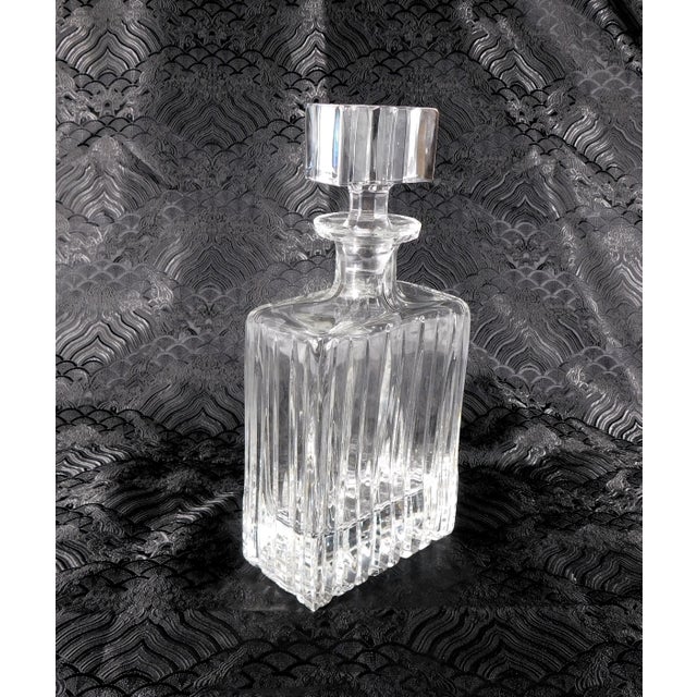 Contemporary 1970s Contemporary Royal Gallery Ridged Cut Crystal Rectangular Decanter For Sale - Image 3 of 4