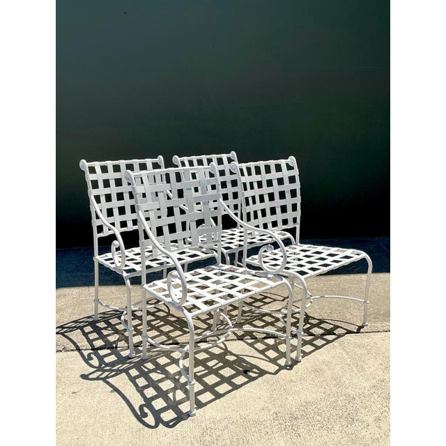 Mid-Century Modern Vintage Brown Jordan Cast Aluminum “Florentine” Dining Chairs - Set of 4 For Sale - Image 3 of 12