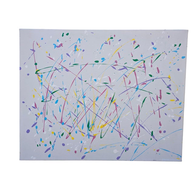 Original Abstract Expressionist Splatter Painting on Canvas For Sale - Image 13 of 18