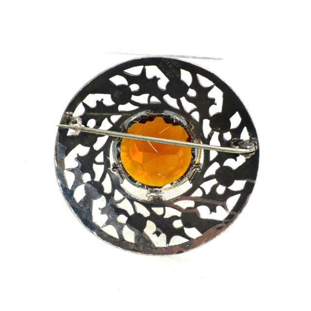Late 19th Century Antique Sterling Scottish Cairngorm Brooch 1890s For Sale - Image 5 of 7