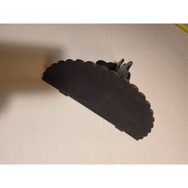 Chinoiserie Black Paper Mache Wall Shelf Bracket For Sale - Image 13 of 17