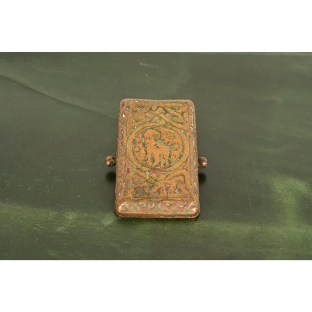 Early 20th Century Tiffany Studios New York Zodiac Pattern Bronze Large Paper Clip For Sale - Image 5 of 12