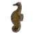 Artistic Mustard Yellow Glaze Ceramic Decorative Seahorse Shape Display Plate For Sale