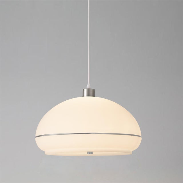 2020s Nova of California Satin Nickel Morelli Pendant Light - Mid Century Modern Lucite Shade, Steel Body, Elv Dimmer Compatible For Sale - Image 5 of 6