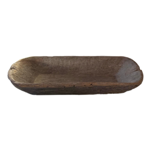 Large Antique Wood Dough Bowl
