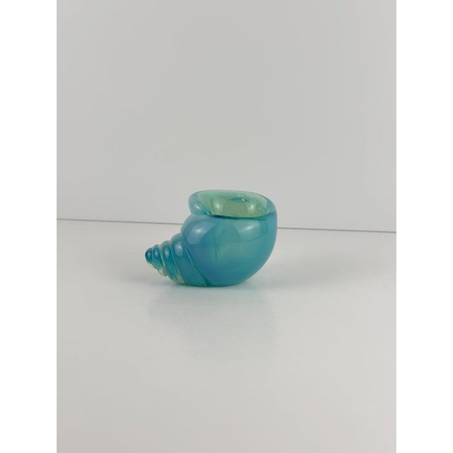 Murano Blue Alabastro Glass Shell from Archimede Seguso, Italy, 1960s For Sale - Image 3 of 10