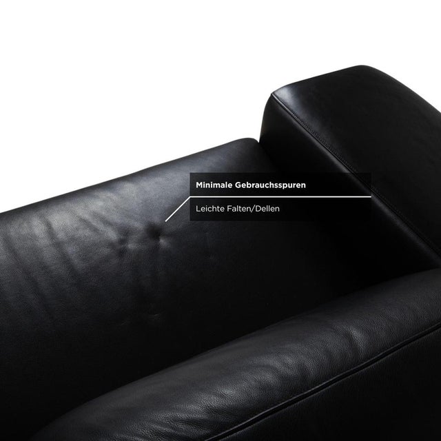 DS-180 Leather Three-Seater Black Sofa from de Sede For Sale - Image 5 of 12