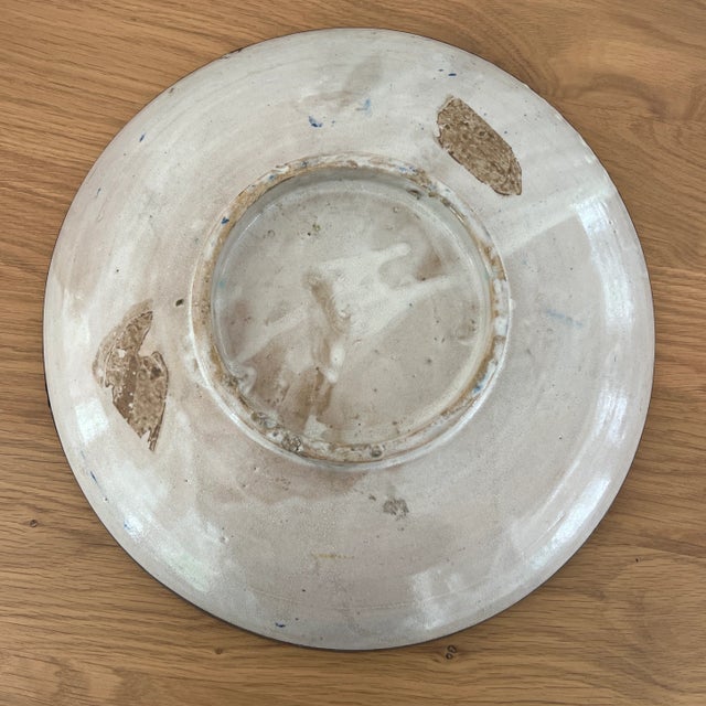 Mid 20th Century Vintage Handcrafted Moorish Moroccan Blue Decorative Ceramic Bowl For Sale - Image 5 of 6