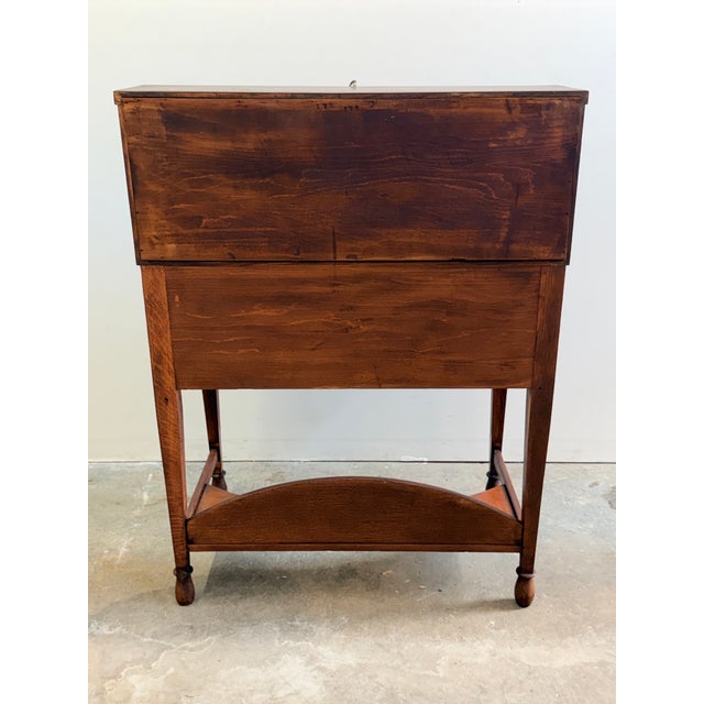 Antique Victorian Slant Front Carved Secretary For Sale - Image 4 of 16