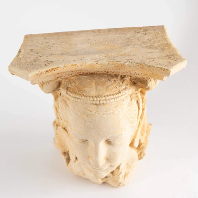 1970s Vintage Goddess Plaster Wall Shelf For Sale - Image 5 of 9