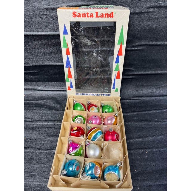 Art Deco Vintage 14 Small Mercury Glass Santa Land Christmas Tree Ornaments - Poland For Sale - Image 3 of 9