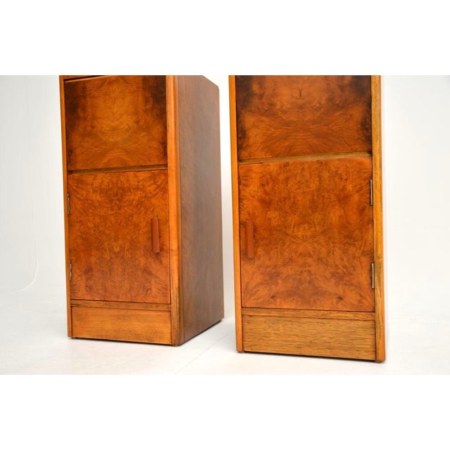 Art Deco Burr Walnut Bedside Cabinets, 1930s, Set of 2 For Sale - Image 9 of 10