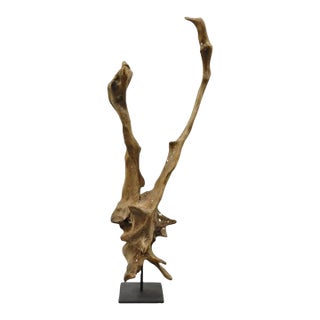 Vintage Abstract Sculpted Wood Sculptural Free Form Table Sculpture Statue For Sale