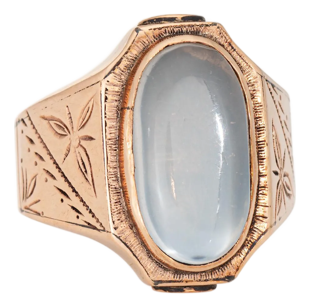 Late 19th Century Antique Victorian Moonstone Ring Sz 6.5 Vintage