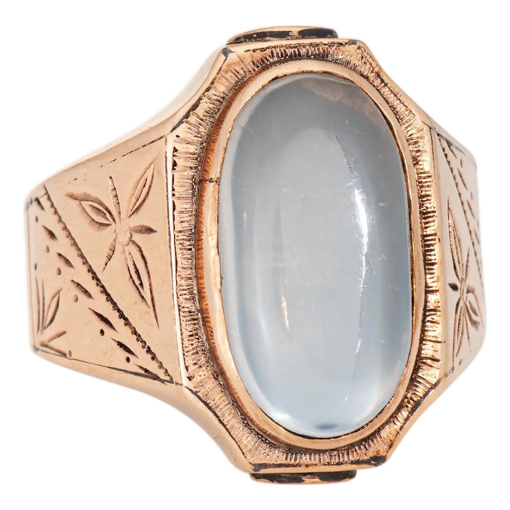 Late 19th Century Antique Victorian Moonstone Ring Sz 6.5 Vintage