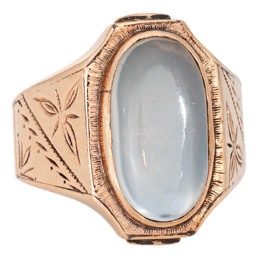 Late 19th Century Antique Victorian Moonstone Ring Sz 6.5 Vintage
