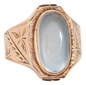 Late 19th Century Antique Victorian Moonstone Ring Sz 6.5 Vintage 10k Rose Gold Fine Jewelry