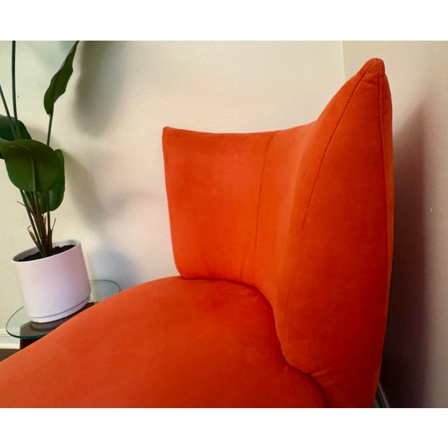 Textile 1970s Vic-Line Sculptural Modular Chaise Lounge in Orange Velvet For Sale - Image 7 of 9