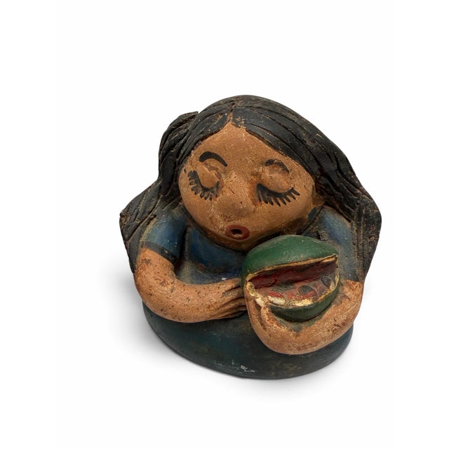 Sculpture Materials Vintage Mexican Folk Art "Las Gorditas" Terracotta Clay Figures - Set of 5 (5" Tall) For Sale - Image 7 of 9