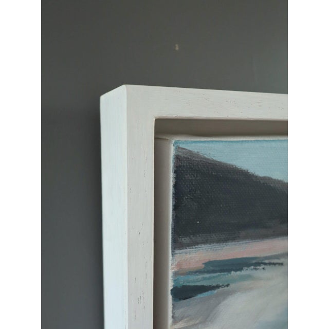 Contemporary 'Quiet Expanse' Original Abstract Coastal Landscape Acrylic Painting by British Artist Nicky Knill Jones, Framed For Sale - Image 6 of 11