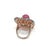 Art Deco Bochic “Capri” Vintage Ruby & Diamond & Blue Topaz Ring Set In 18K Gold & Silver For Sale - Image 3 of 15