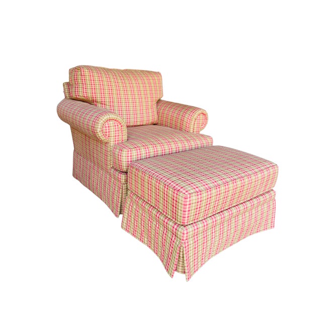 Harden English Country Plaid Club Chair & Matching Ottoman – Traditional Tartan Upholstery Description Bring timeless...