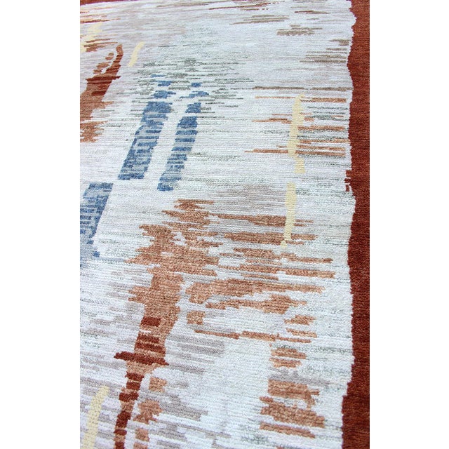 Mid-Century Modern Modern Scandinavian Piled Rug With Abstract Brushstroke Design 5'0 X 8'0 For Sale - Image 3 of 11