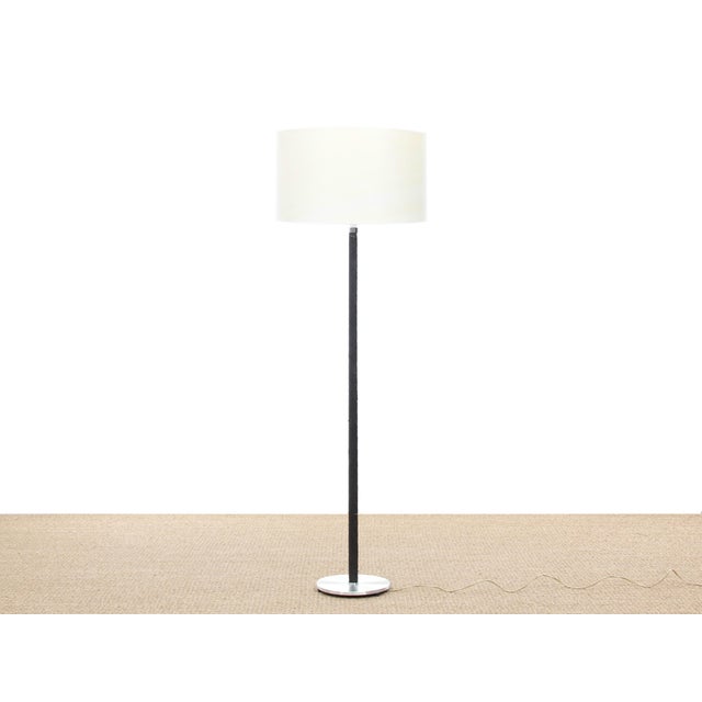 1970s Scandinavian Leather and Aluminum Floor Lamp by Johannes Hammerborg for Fog & Mørup, 1970s For Sale - Image 5 of 5