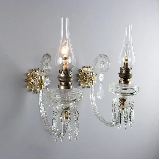 Antique Wall Lamps in Glass, Italy, Set of 2 For Sale - Image 13 of 13