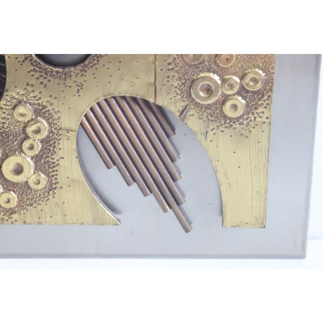 Brutalist Brass Wall Panel, 1970s For Sale - Image 4 of 16