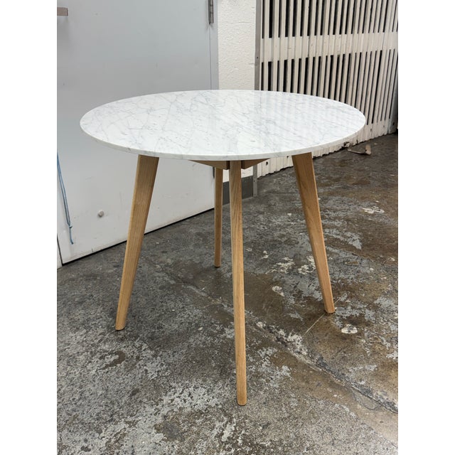 Modern Article Mara Carrara Marble Café Table For Sale - Image 3 of 12