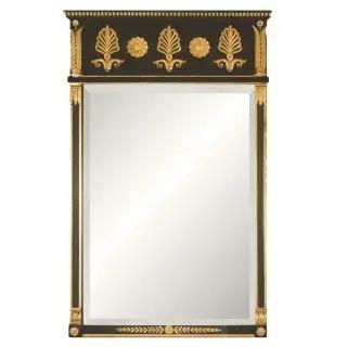 La Maison Blanche is a classic French trumeau  a gold and black frame with an ornamented upper panel of finials and...