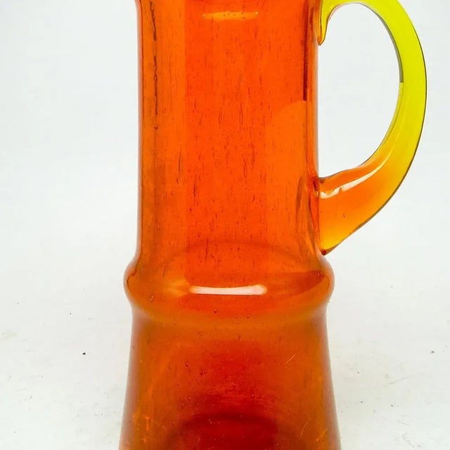 Yellow Postmodern Jug by Zbigniew Horbowy for Sudety Glassworks, Poland, 1970s For Sale - Image 8 of 12