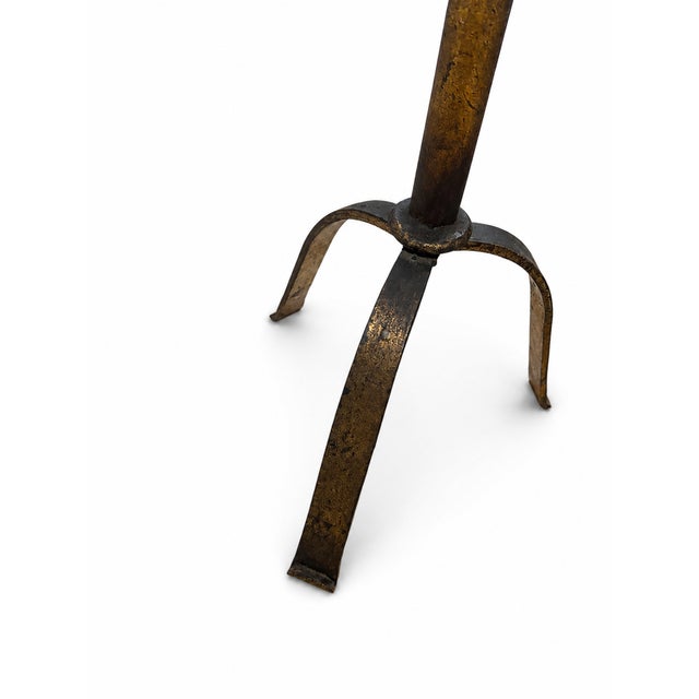 1960s Large Mid-Century Modern Brutalist Five-Arm Gilt Iron Candelabra, 1960s For Sale - Image 5 of 7