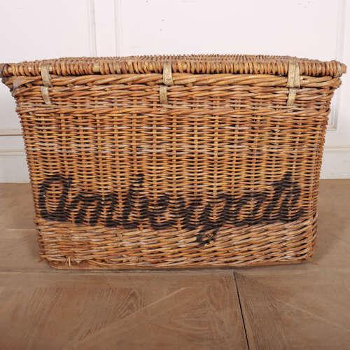 Brown English Wicker Log Basket, 1890s For Sale - Image 8 of 10