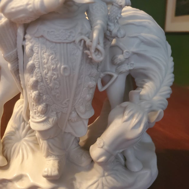 Figurative Early 20th Century Blanc De Chine, Warrior and Horse For Sale - Image 3 of 10