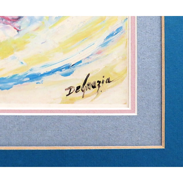 Impressionist Carousel Merry-Go-Round Horses Print Ettore DeGrazia Impressionist Native American Children & Angels Framed For Sale - Image 3 of 4