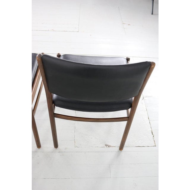 Wooden Chairs with Leatherette Upholstery, Italy, 1960s, Set of 3 For Sale - Image 17 of 18