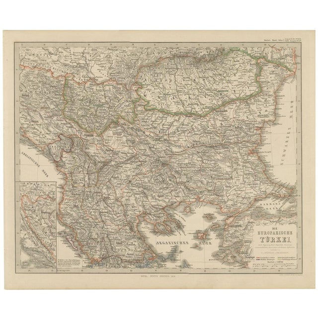 Map of Turkey with Balkan and Ottoman Provinces, 1858 For Sale - Image 10 of 10