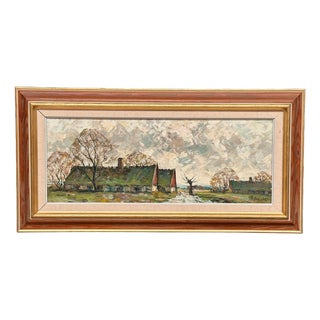 Holmult, Countryside, 1950s, Oil Painting on Canvas, Framed For Sale