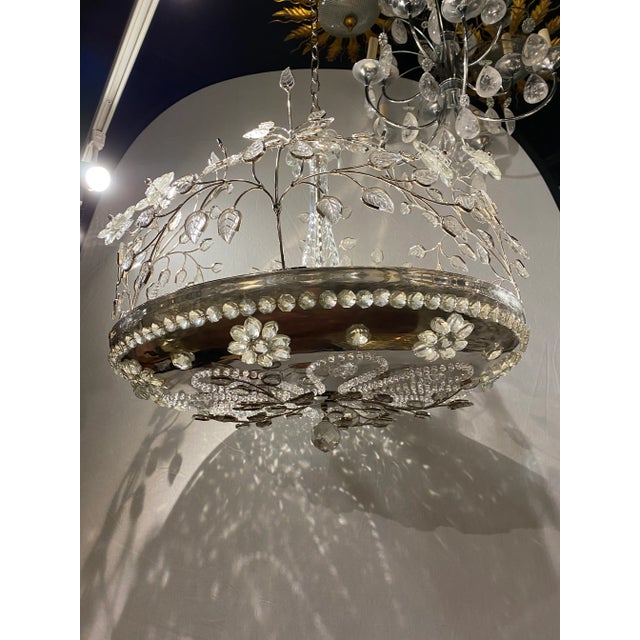 French 1930‘s French Silver Plated Light Fixture For Sale - Image 3 of 11