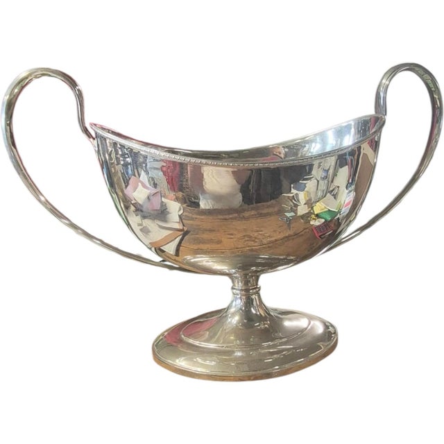 Silver Plate over Copper Trophy Urn 25"x16" Georgian style with elegant elongated arms.