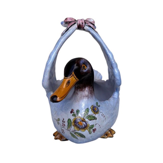 19th Century French Faience Duck Jardiniere Saint Clement For Sale In Austin - Image 6 of 10