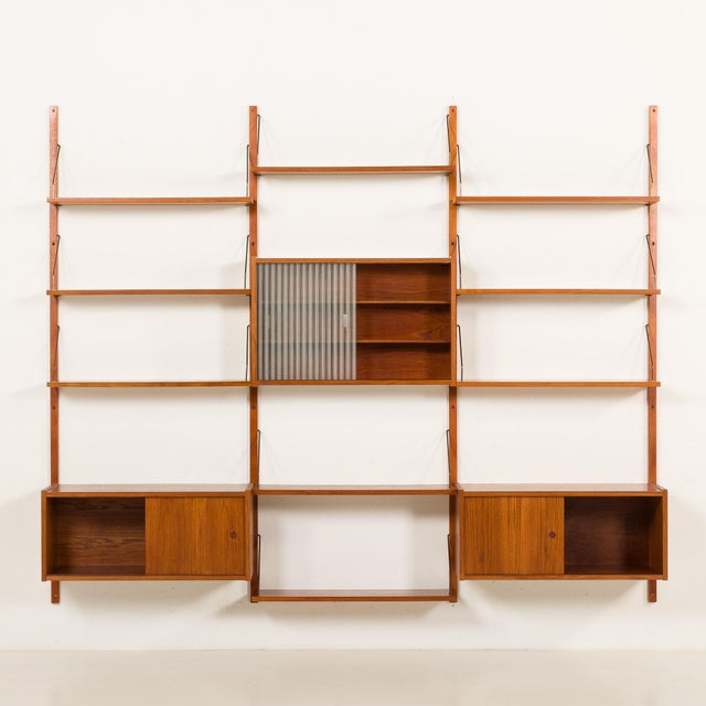 Mid-Century Modern Vintage Scandinavian Teak Wall Unit by Poul Cadovius, 1960s For Sale - Image 3 of 17
